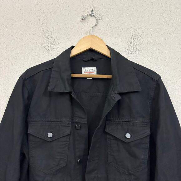 TECOVAS Waxed Canvas Trucker Jacket Onyx Cotton Grunge Western Outdoor - Picture 5 of 14